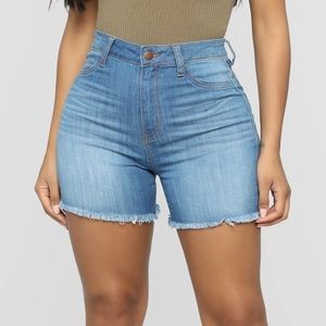 Fashion Nova “Summer Rain” denim shorts